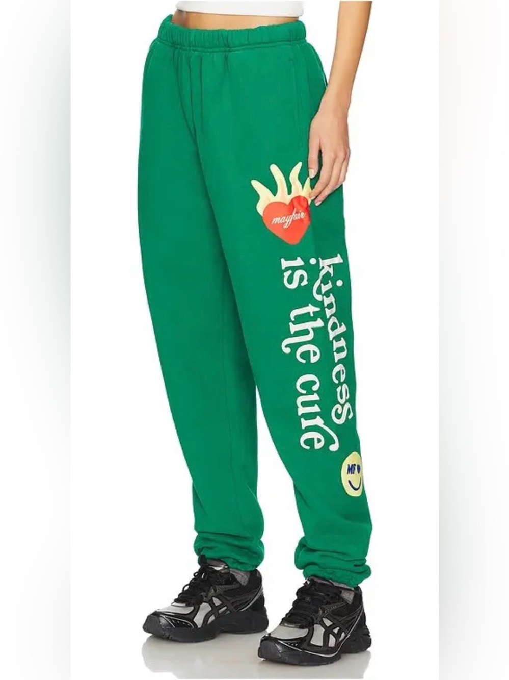 🆕 Mayfair Group “Kindness Is The Cure” Green Sweatpants - S/M